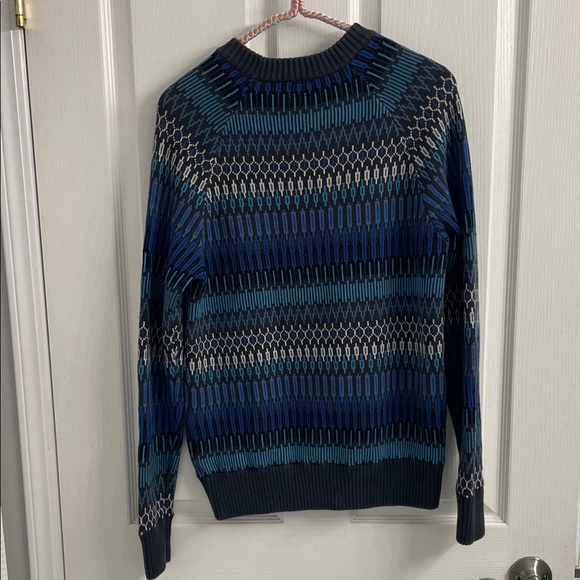 Mossimo Supply Co. Men’s Crewneck Sweater Fair Isle Multi Blue Pattern Sz S - Picture 2 of 14